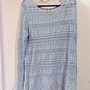 Blue lace cover shirt for cozy days